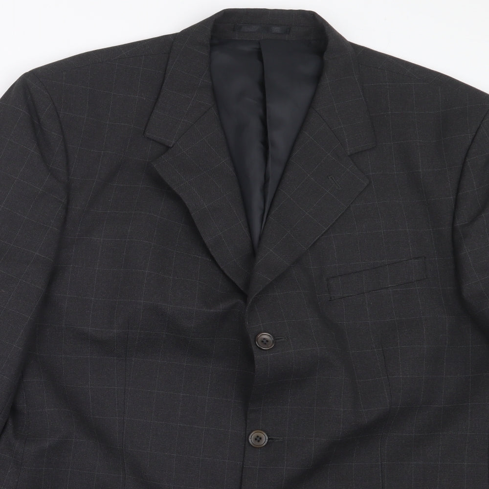 Zantos Mens Grey Check  Jacket Suit Jacket Size 42