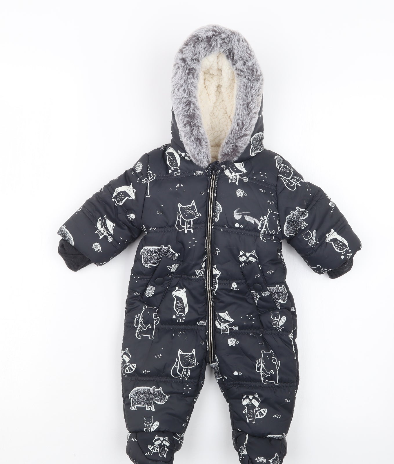 George Boys Black Geometric  Jacket  Size 0-3 Months