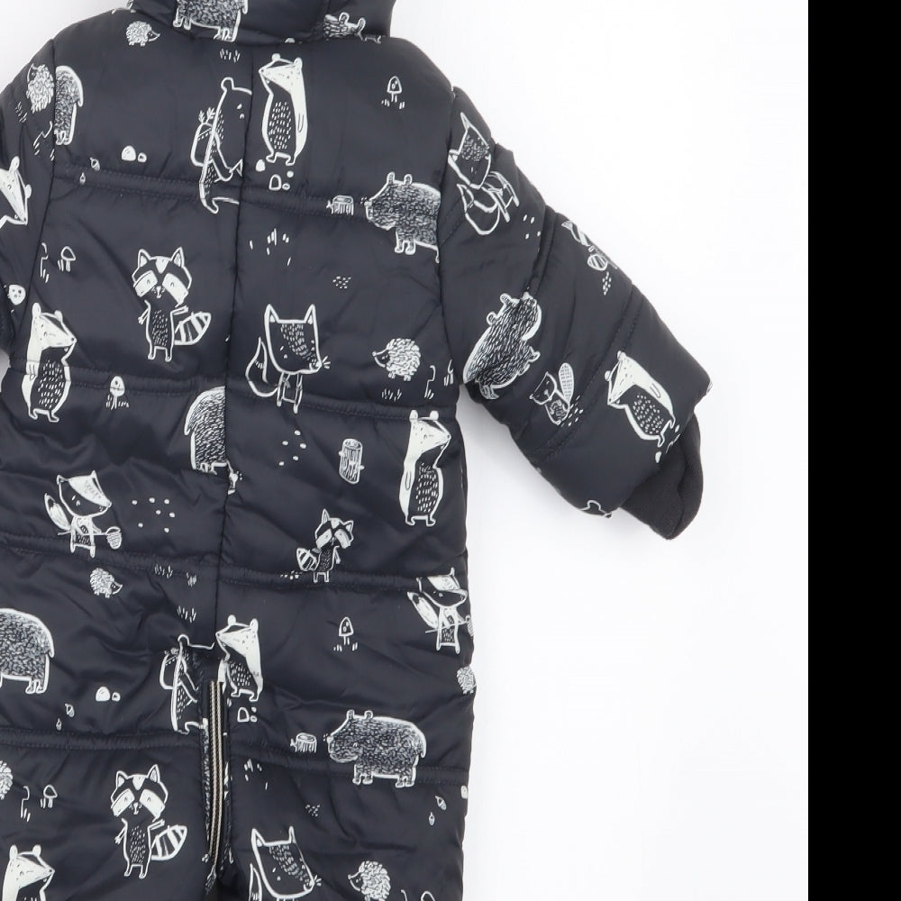 George Boys Black Geometric  Jacket  Size 0-3 Months