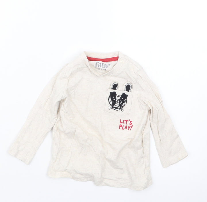 F&F Boys Beige   Basic T-Shirt Size 6-9 Months