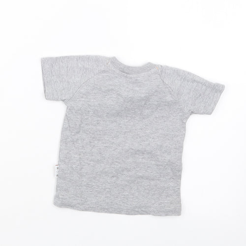 Watch Me Grow Boys Grey   Basic T-Shirt Size 3-6 Months