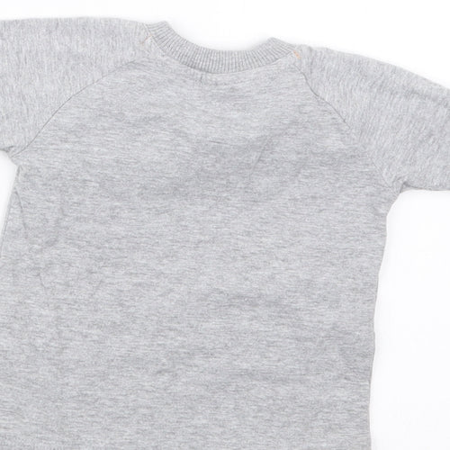 Watch Me Grow Boys Grey   Basic T-Shirt Size 3-6 Months