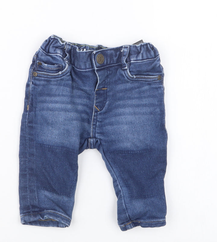 H&M Boys Blue  Damask Capri Jeans Size 3-6 Months