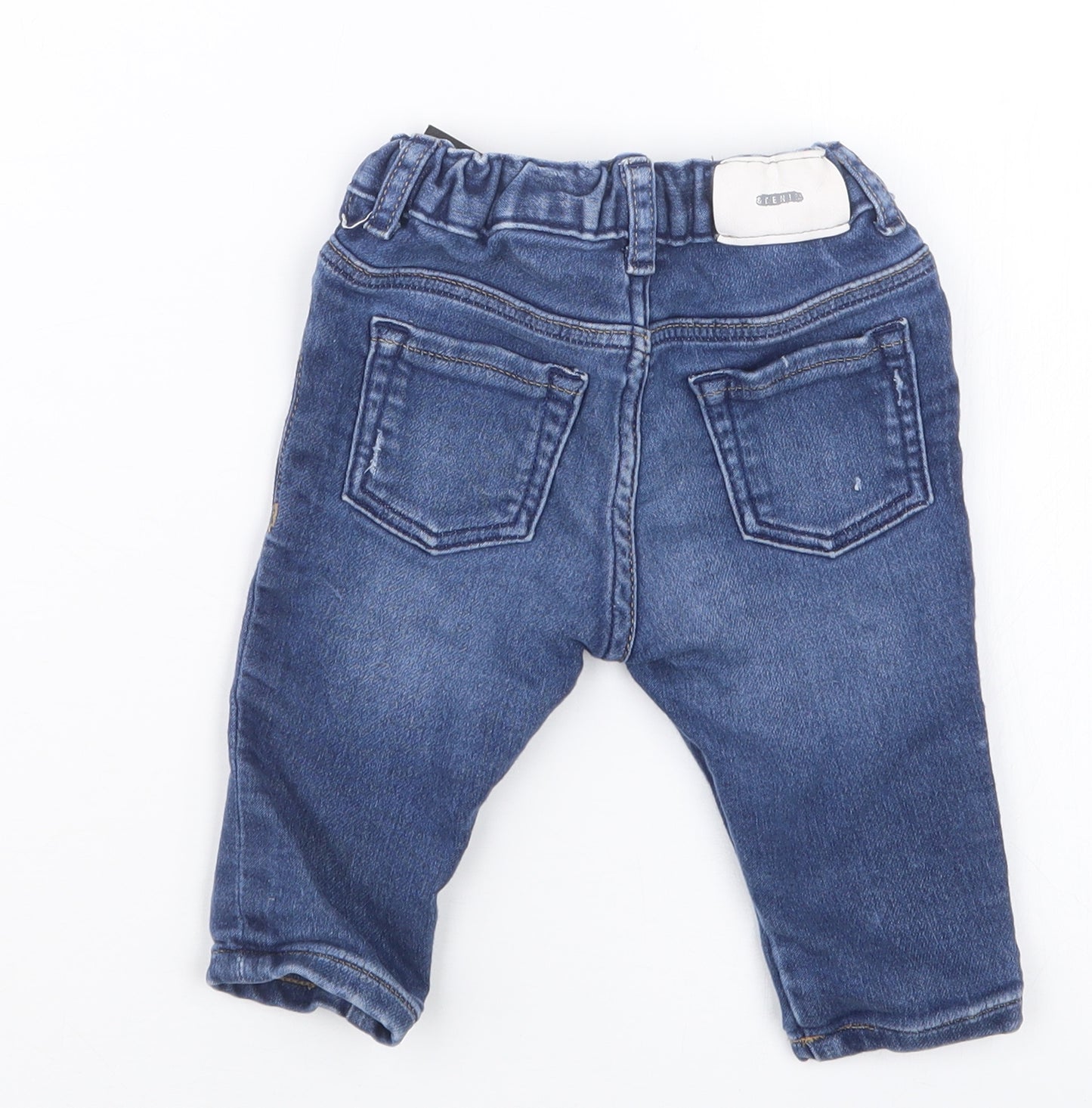 H&M Boys Blue  Damask Capri Jeans Size 3-6 Months