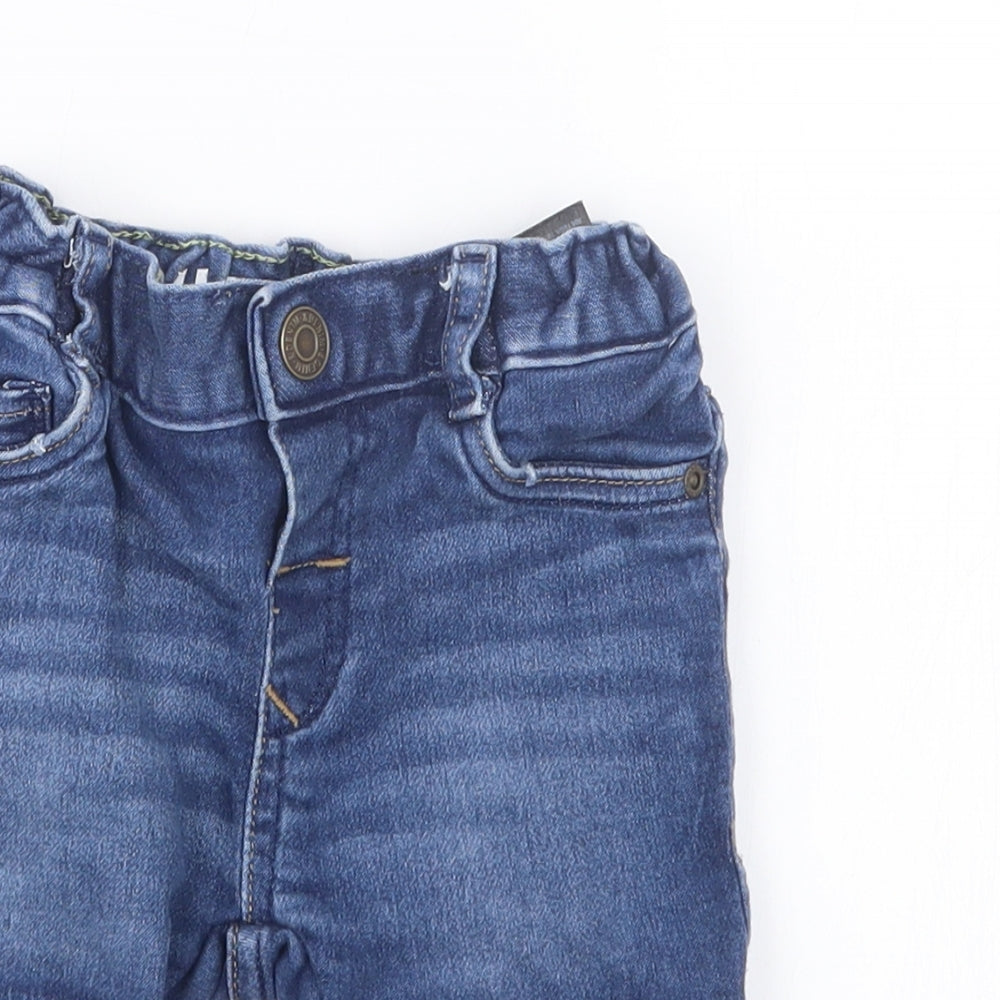 H&M Boys Blue  Damask Capri Jeans Size 3-6 Months