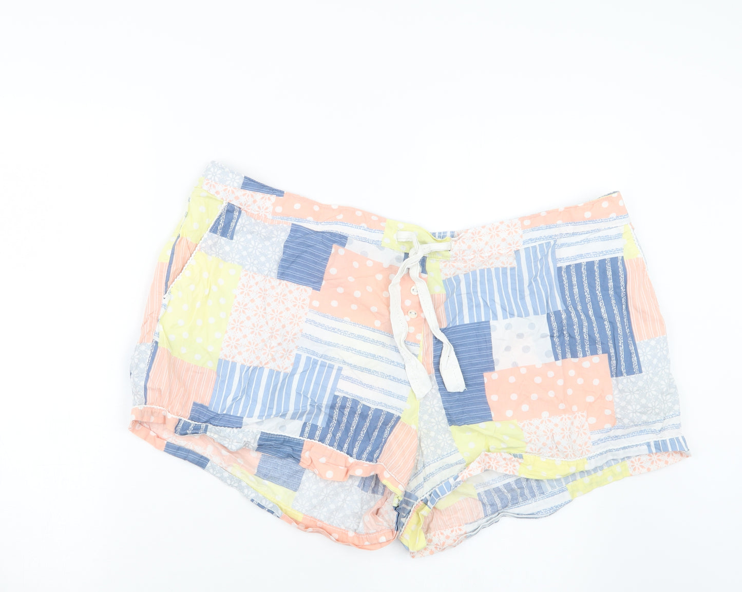 TU Womens Blue Geometric  Hot Pants Shorts Size 22