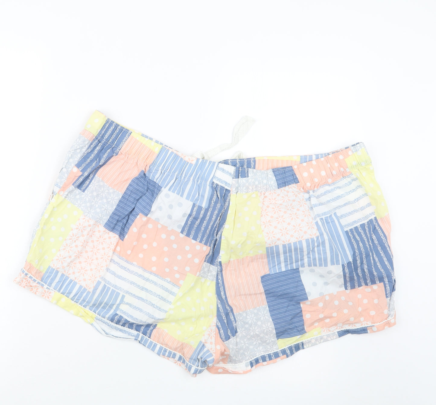 TU Womens Blue Geometric  Hot Pants Shorts Size 22
