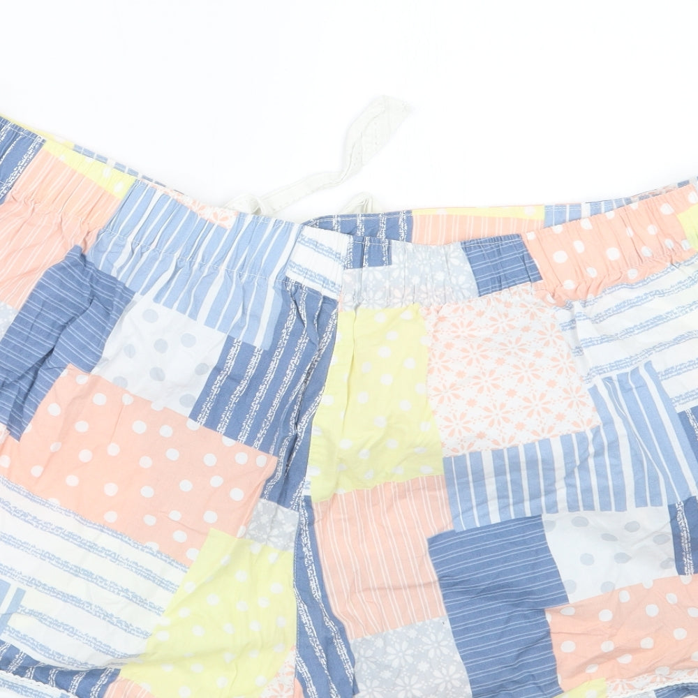 TU Womens Blue Geometric  Hot Pants Shorts Size 22