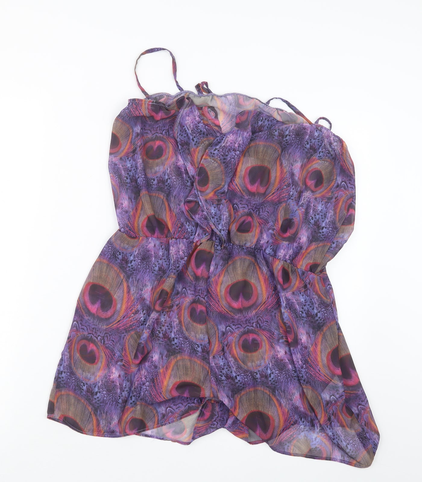 ASOS Womens Purple Geometric  Playsuit One-Piece Size 10  - Beach Cover Up