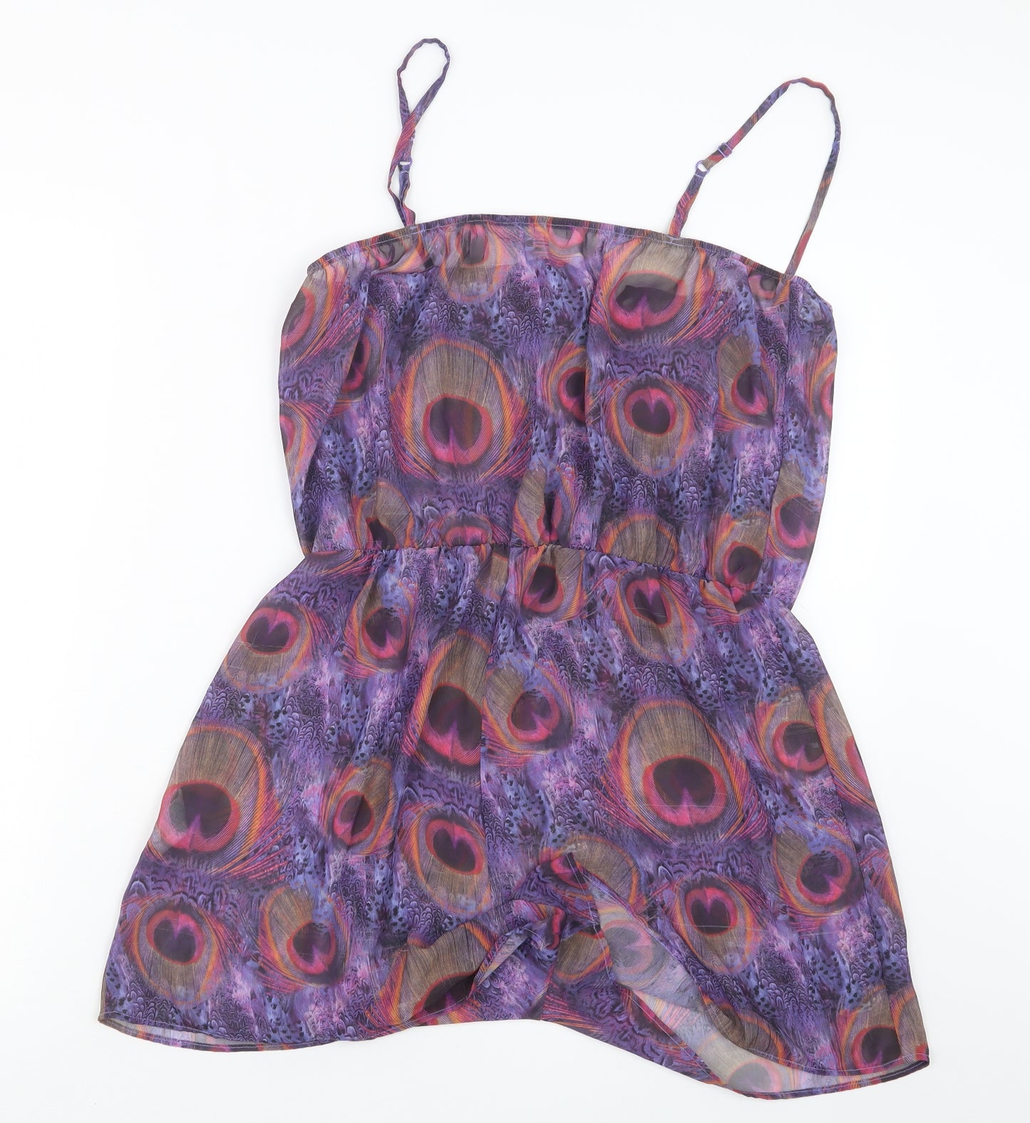 ASOS Womens Purple Geometric  Playsuit One-Piece Size 10  - Beach Cover Up