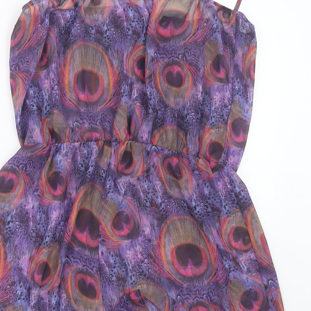 ASOS Womens Purple Geometric  Playsuit One-Piece Size 10  - Beach Cover Up