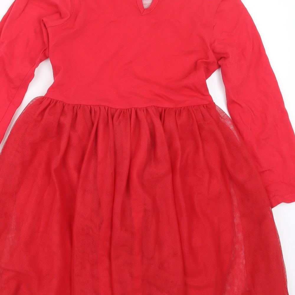 Blue Zoo Girls Red   T-Shirt Dress  Size 4-5 Years  - Unicorn