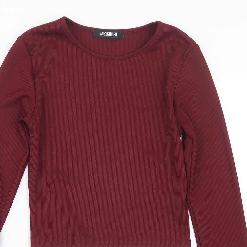 Missguided Womens Purple   Cropped T-Shirt Size 6