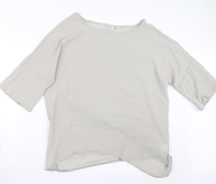 MissLook Womens Grey Basic Blouse Size 2XL