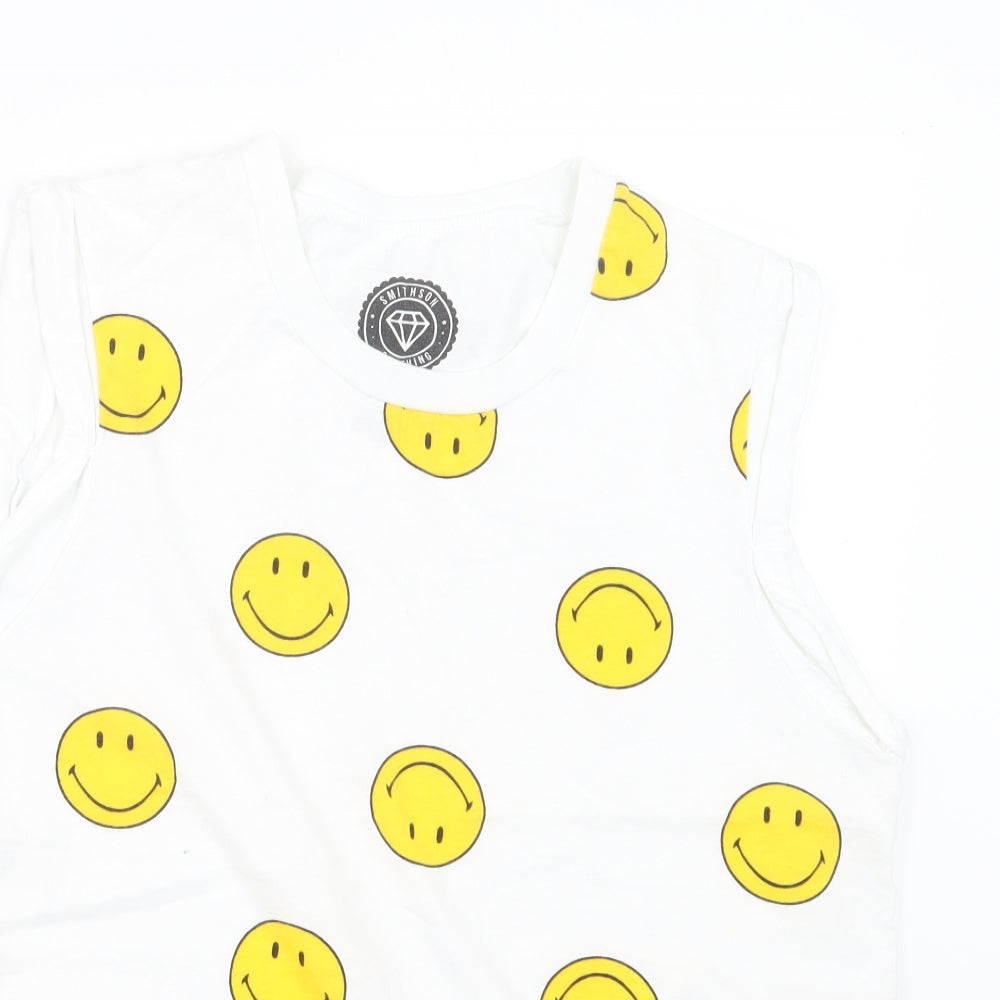 Smithson Clothing Mens Yellow Geometric   T-Shirt Size S