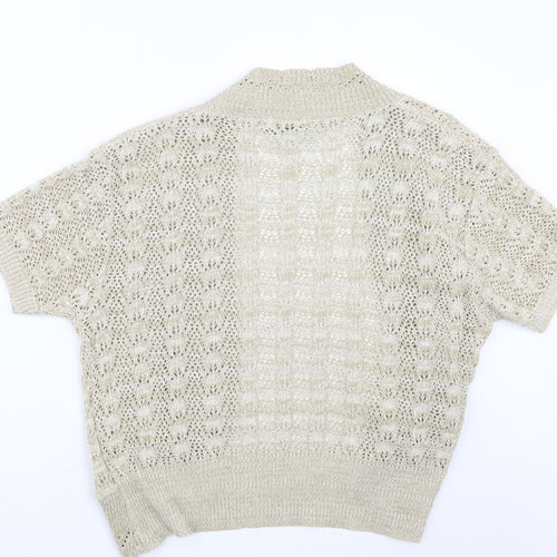 Monique Womens Beige  Knit Cardigan Jumper Size L