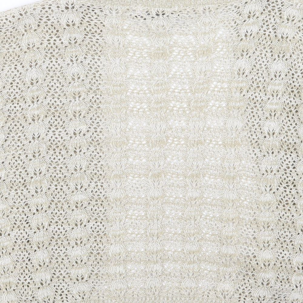 Monique Womens Beige  Knit Cardigan Jumper Size L