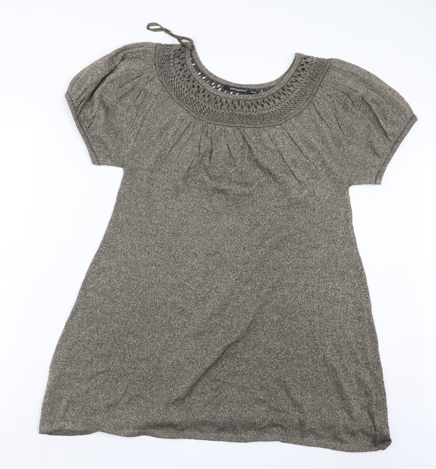 Atmosphere Womens Gold  Knit Pullover Jumper Size 14