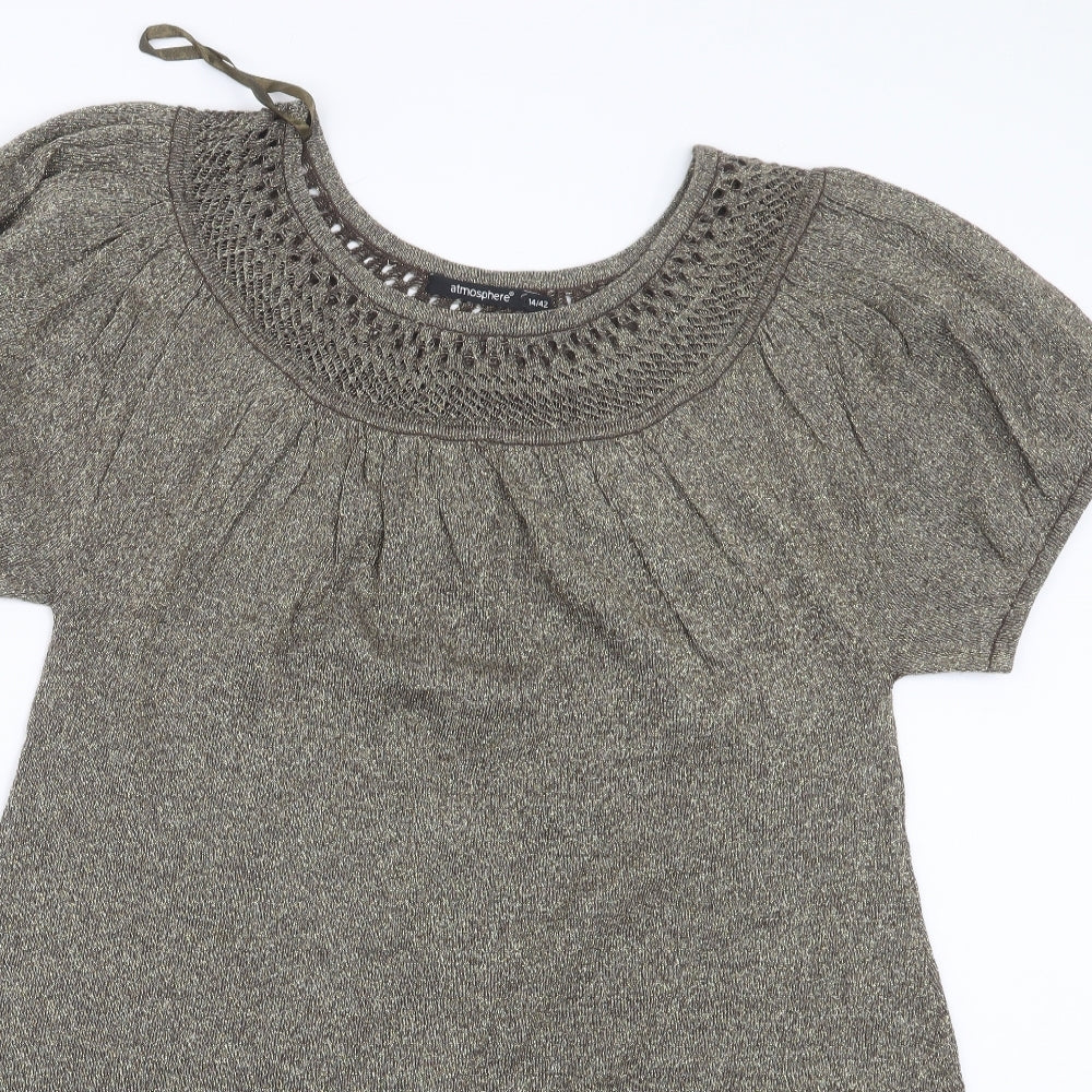 Atmosphere Womens Gold  Knit Pullover Jumper Size 14