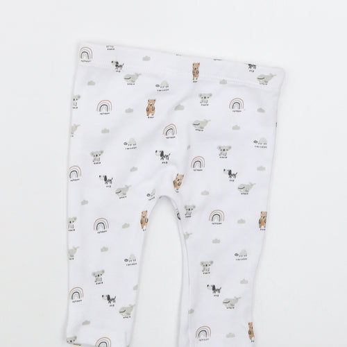 F&F Baby White Geometric  Capri Trousers Size 0-3 Months
