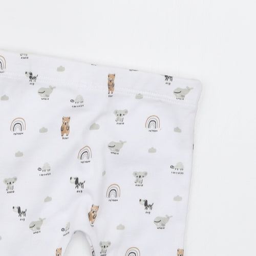 F&F Baby White Geometric  Capri Trousers Size 0-3 Months