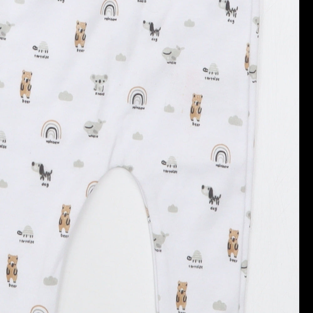 F&F Baby White Geometric  Capri Trousers Size 0-3 Months