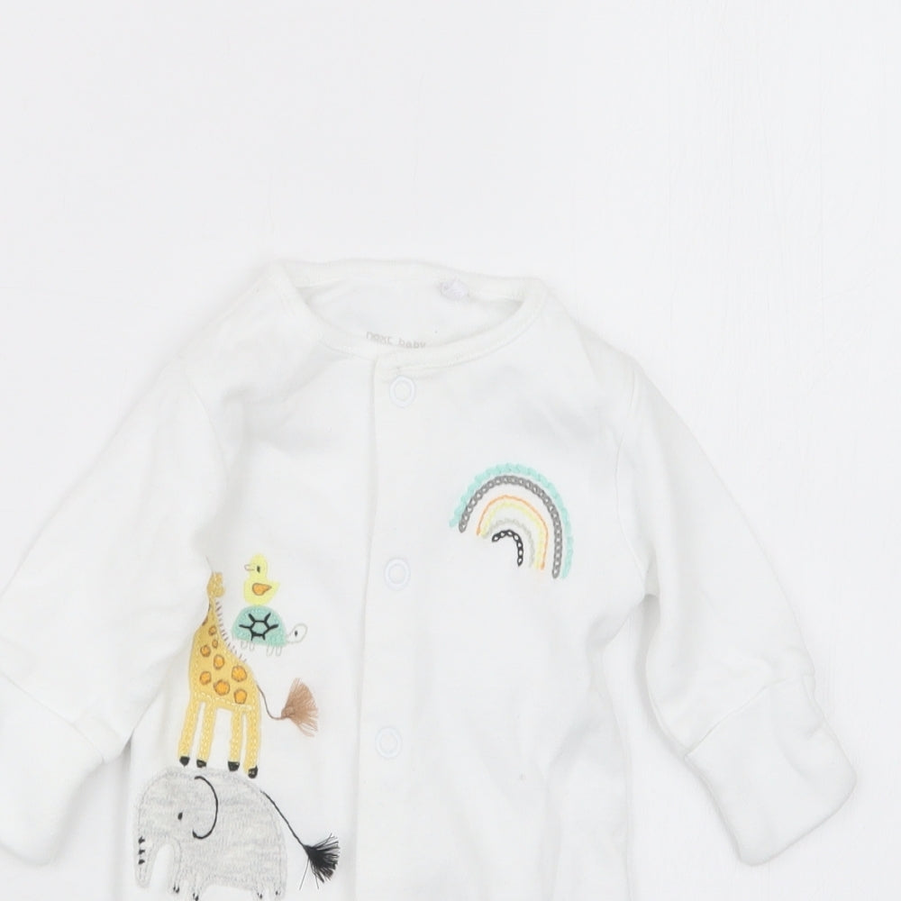 NEXT Baby White Geometric  Babydoll One Piece Size Newborn