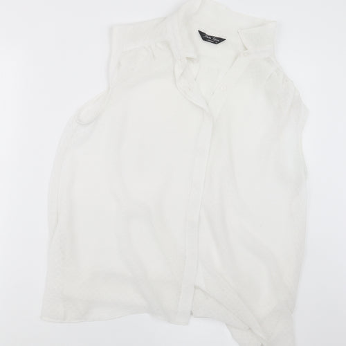 Marina Kaneva Womens White   Basic Button-Up Size 12