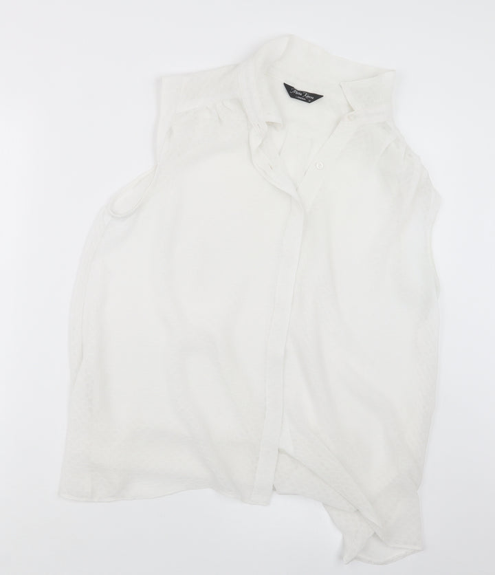 Marina Kaneva Womens White Basic Button-Up Size 12