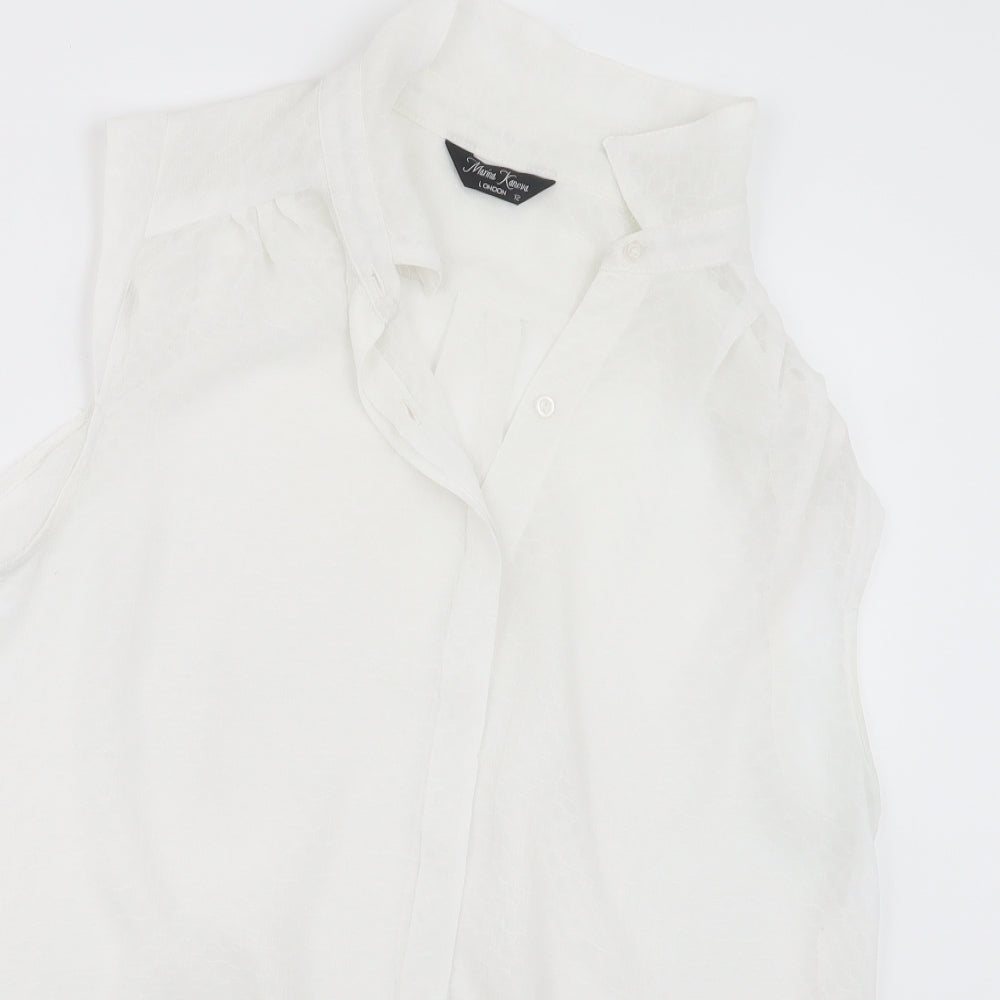 Marina Kaneva Womens White   Basic Button-Up Size 12