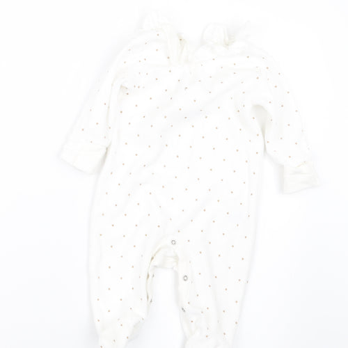 Matalan Girls White Geometric  Babydoll One Piece Size 3-6 Months