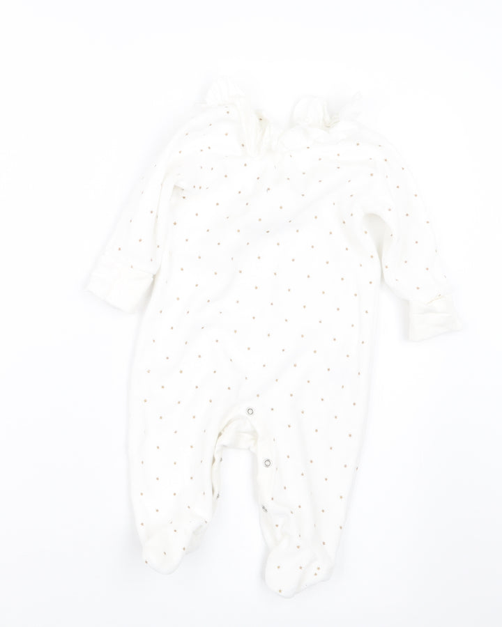 Matalan Girls White Geometric  Babydoll One Piece Size 3-6 Months