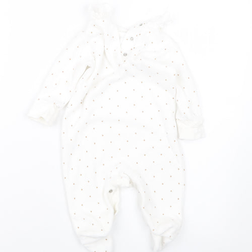 Matalan Girls White Geometric  Babydoll One Piece Size 3-6 Months