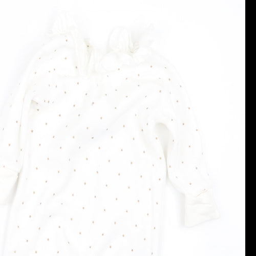 Matalan Girls White Geometric  Babydoll One Piece Size 3-6 Months