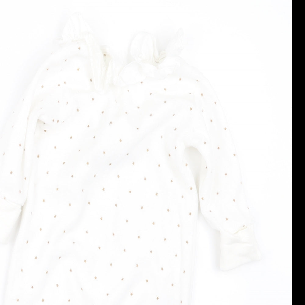 Matalan Girls White Geometric  Babydoll One Piece Size 3-6 Months