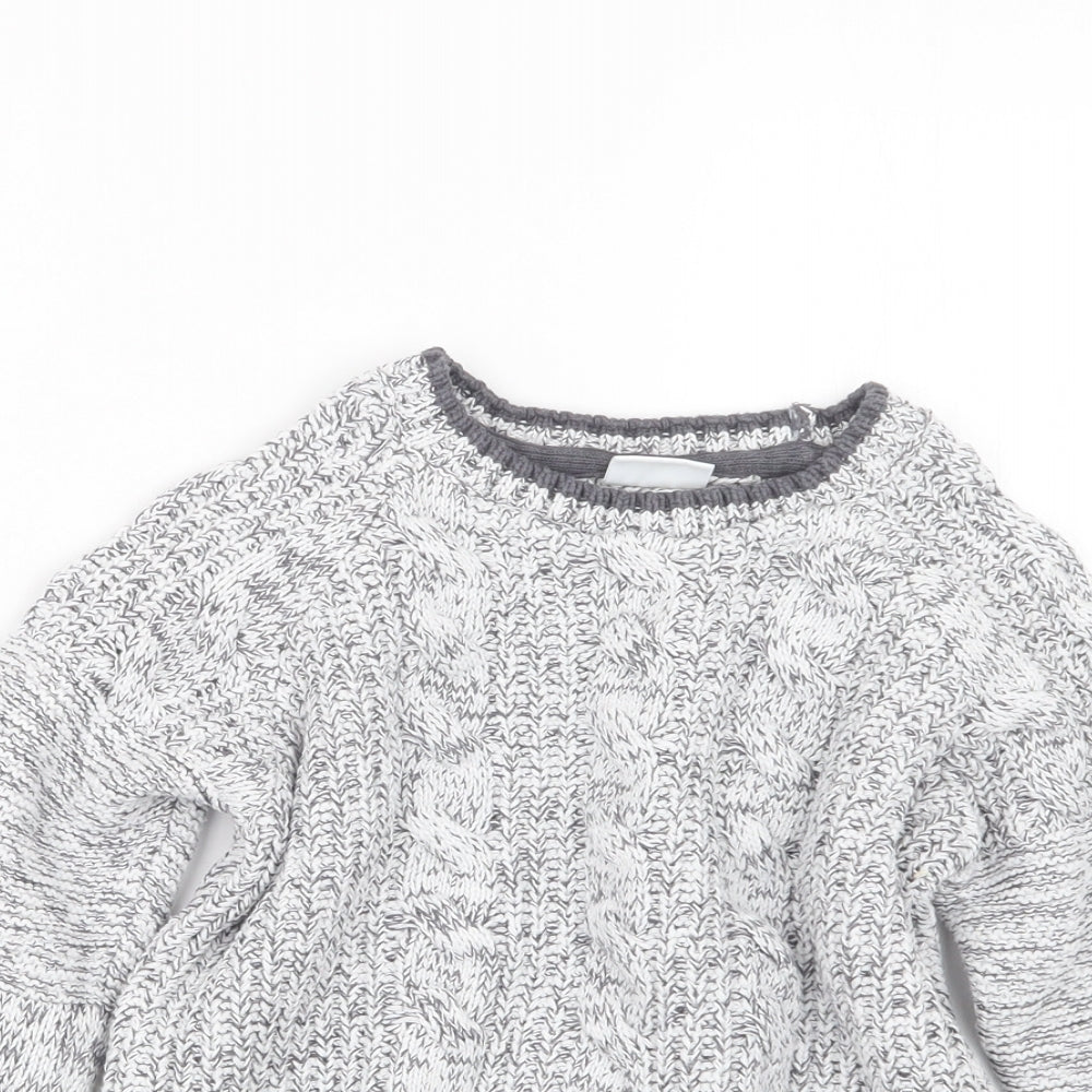 F&F Boys Grey  Knit Pullover Jumper Size 4-5 Years