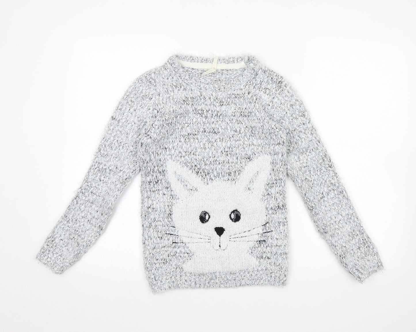 YD Girls Grey  Rayon Pullover Jumper Size 10 Years