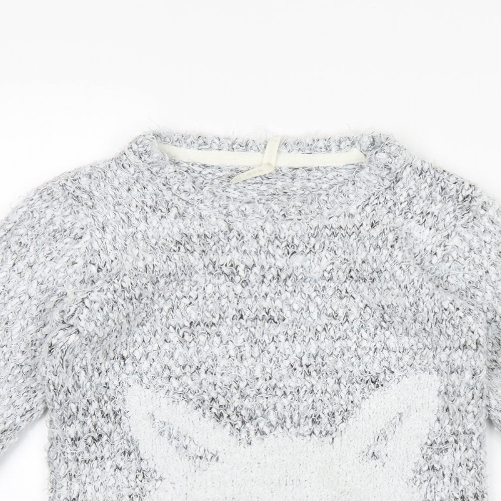 YD Girls Grey  Rayon Pullover Jumper Size 10 Years