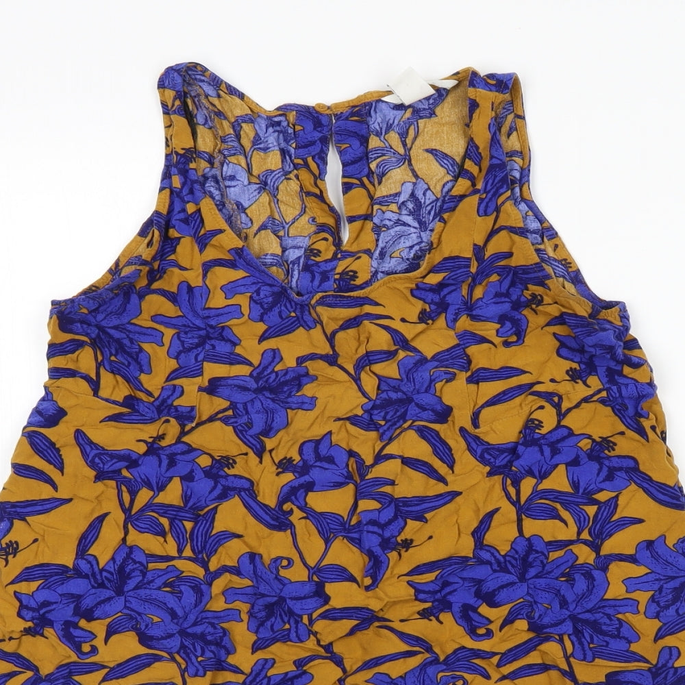 H&M Womens Orange Floral  Mini  Size 10