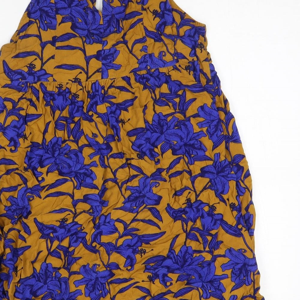 H&M Womens Orange Floral  Mini  Size 10