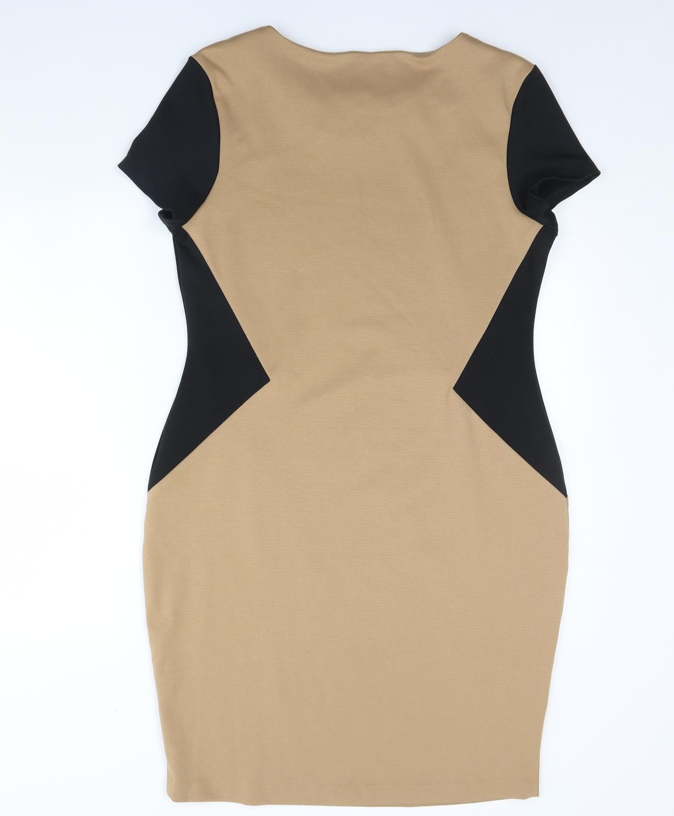 Peacocks Womens Beige   Pencil Dress  Size 18