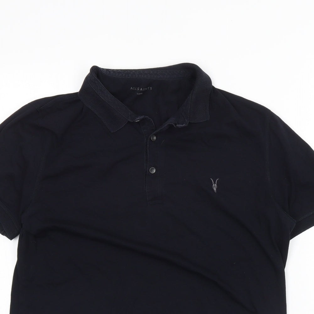 All saints Mens Blue    Polo Size L