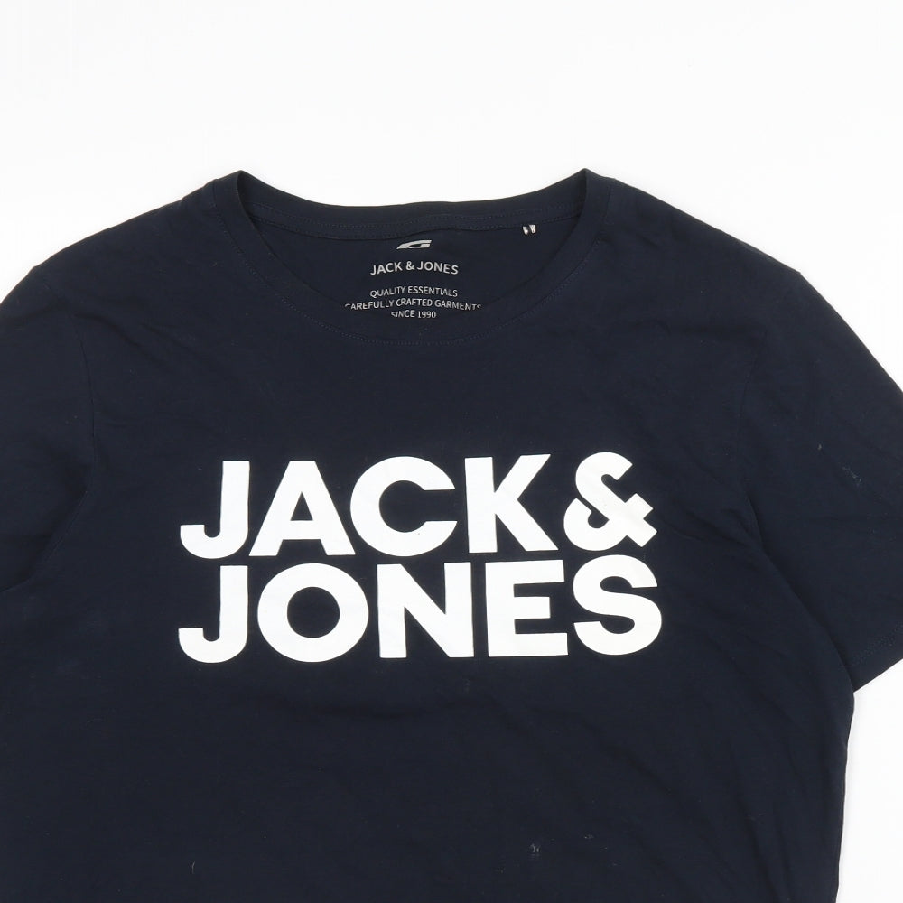 JACK & JONES Mens Blue    T-Shirt Size M