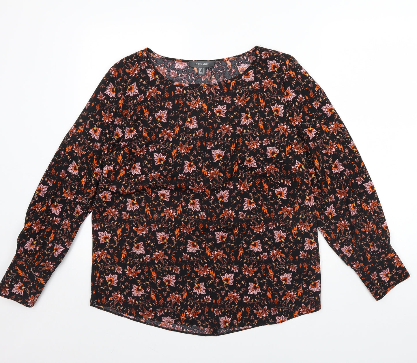 Primark Womens Black Floral  Basic Blouse Size 16