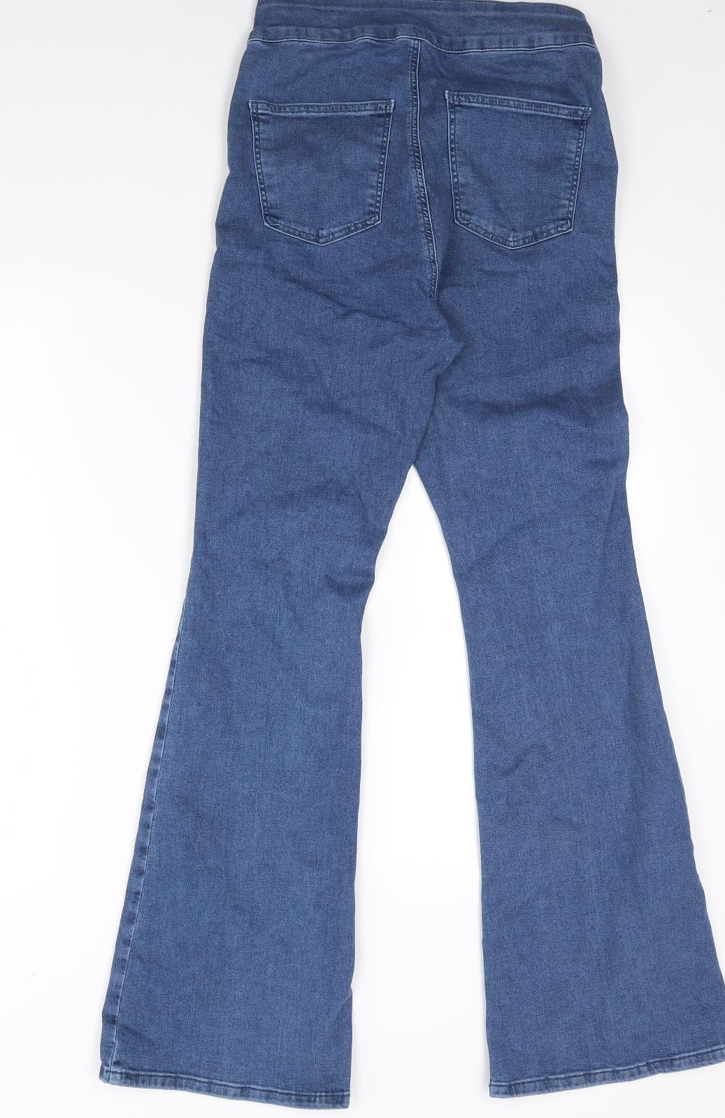 Topshop Womens Blue  Denim Bootcut Jeans Size 12 L30 in