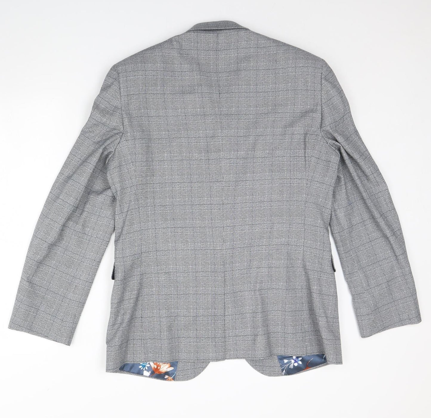 NEXT Mens Grey Plaid  Jacket Blazer Size 40  - Shoulder Pads