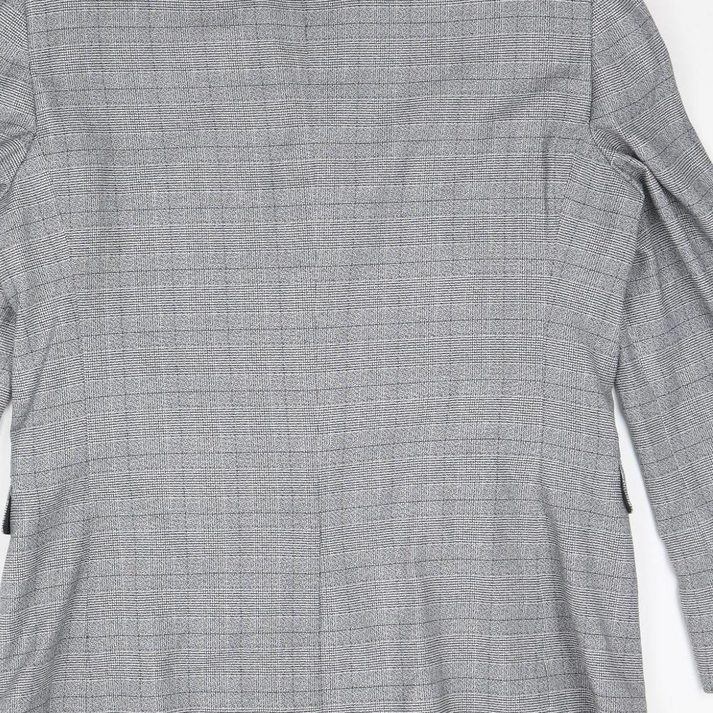 NEXT Mens Grey Plaid  Jacket Blazer Size 40  - Shoulder Pads