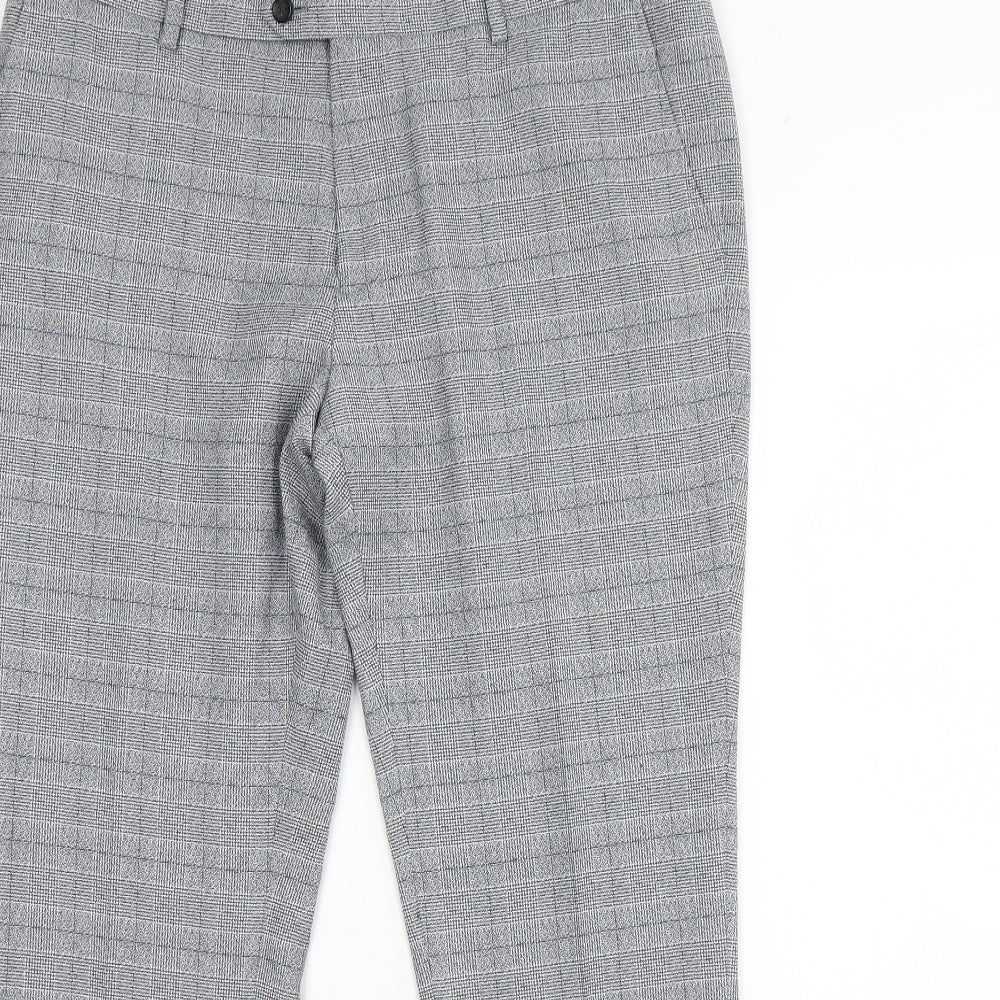NEXT Mens Grey Plaid  Dress Pants Trousers Size 36 L31 in
