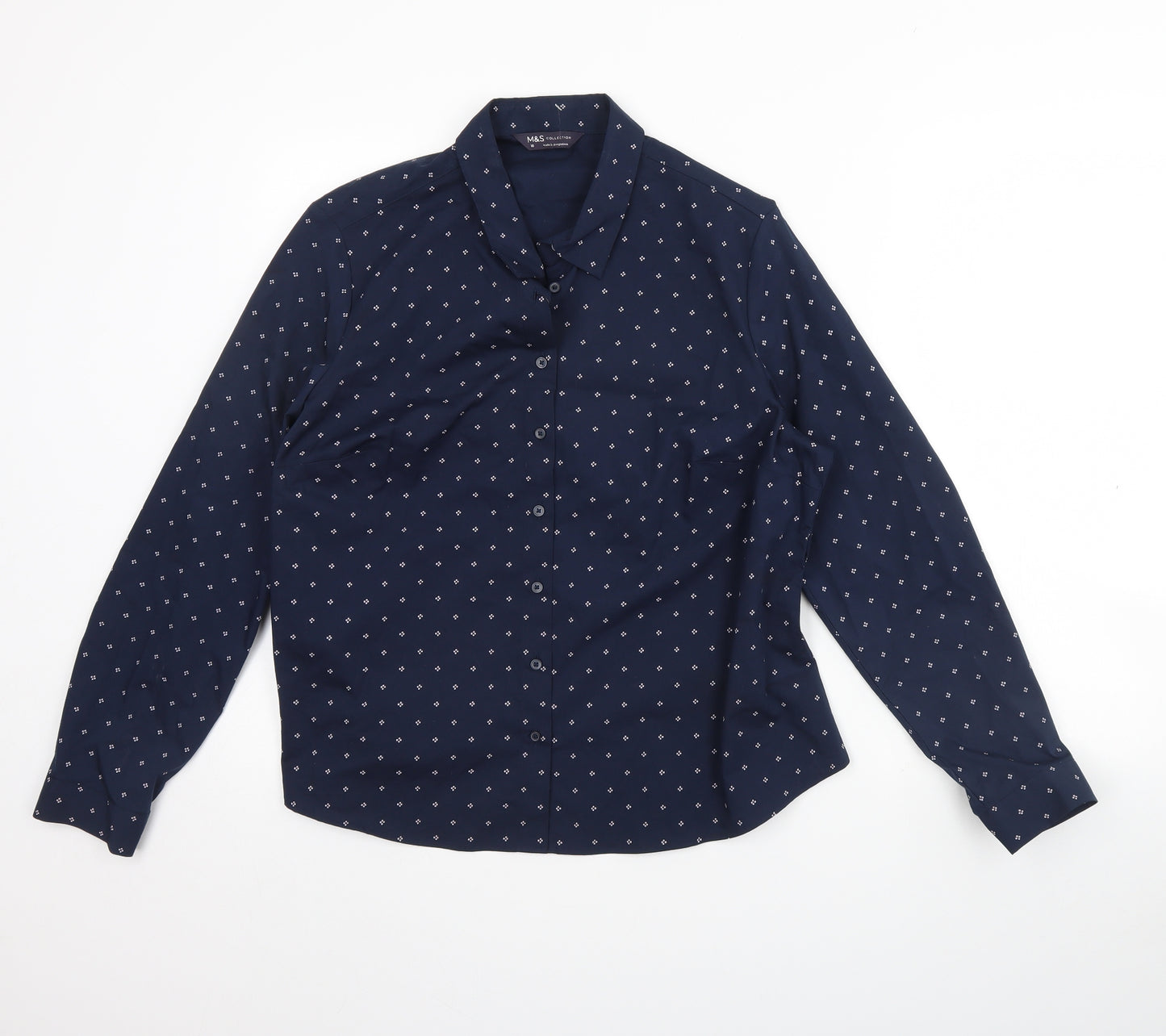m&S Womens Blue   Basic Button-Up Size 18