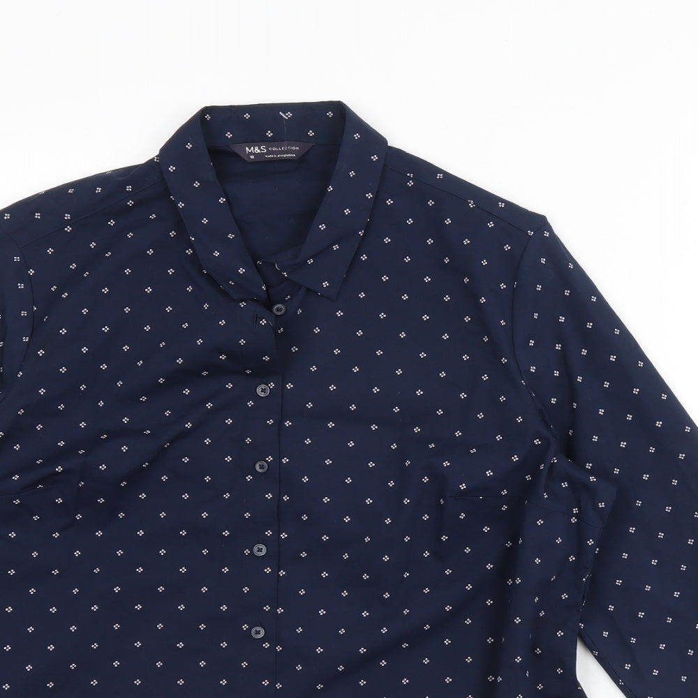 m&S Womens Blue   Basic Button-Up Size 18